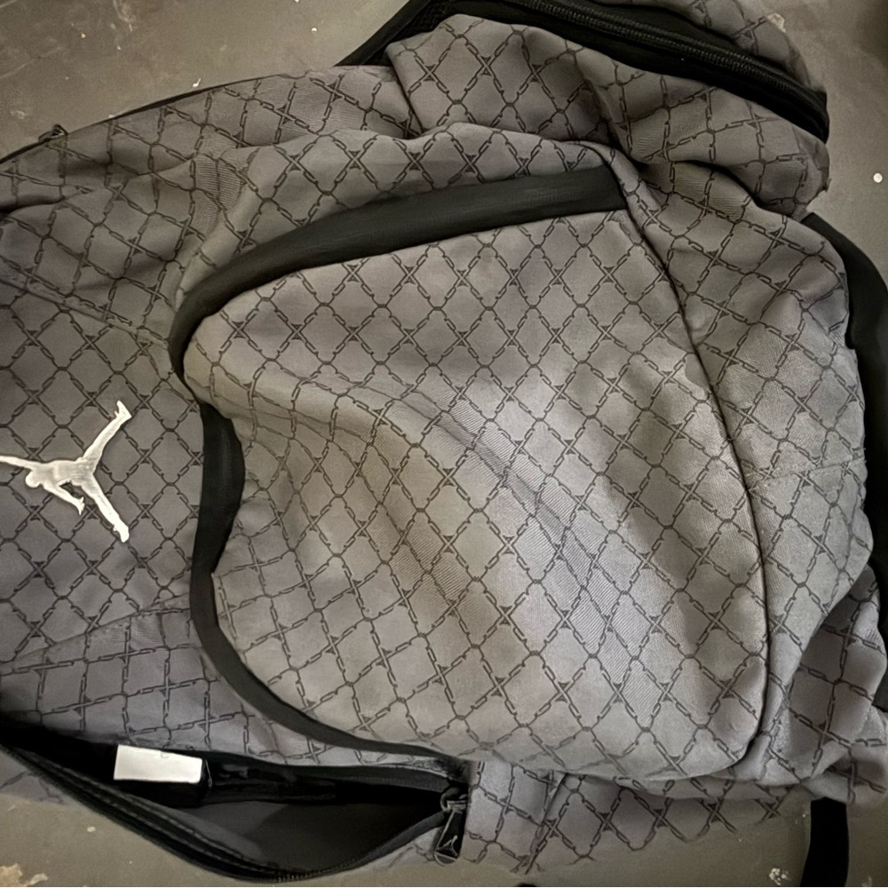 Jordan Men's Black and Gray Backpack
